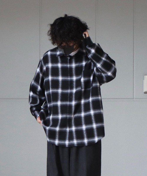 ILL'S(イルズ)の「ビッグシルエット オンブレチェックシャツ【ILL’S】(シャツ/ブラウス・メンズ・グリーン/レッド/ホワイト/ブルー・FREE)」の8枚目の写真