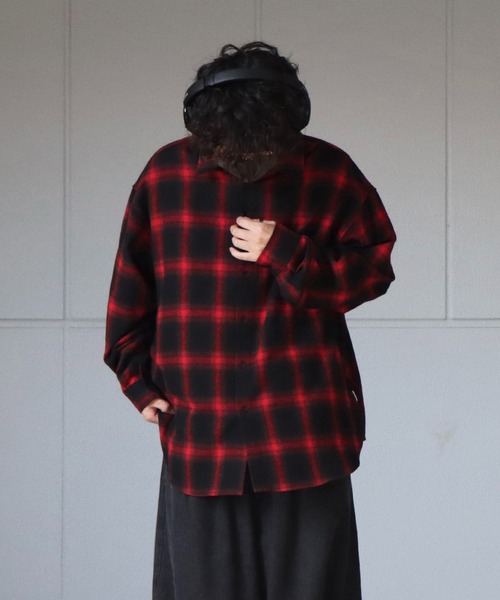 ILL'S(イルズ)の「ビッグシルエット オンブレチェックシャツ【ILL’S】(シャツ/ブラウス・メンズ・グリーン/レッド/ホワイト/ブルー・FREE)」の15枚目の写真