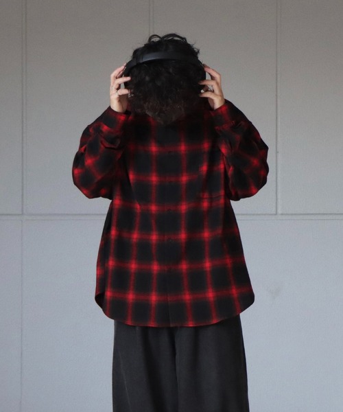ILL'S(イルズ)の「ビッグシルエット オンブレチェックシャツ【ILL’S】(シャツ/ブラウス・メンズ・グリーン/レッド/ホワイト/ブルー・FREE)」の17枚目の写真
