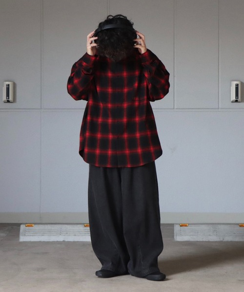 ILL'S(イルズ)の「ビッグシルエット オンブレチェックシャツ【ILL’S】(シャツ/ブラウス・メンズ・グリーン/レッド/ホワイト/ブルー・FREE)」の20枚目の写真