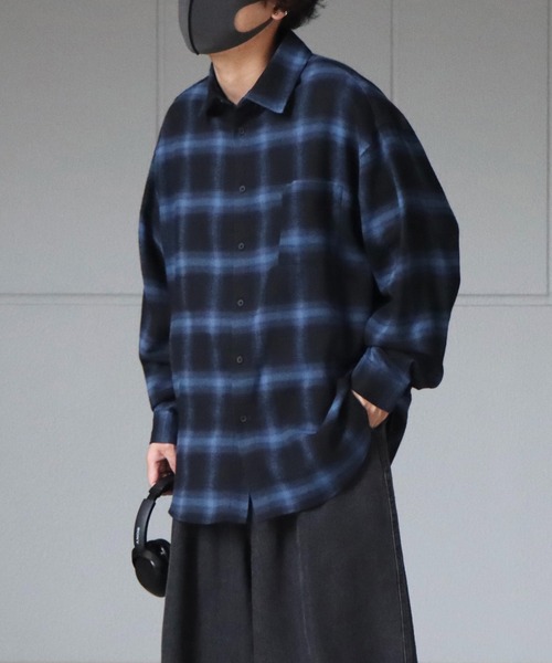 ILL'S(イルズ)の「ビッグシルエット オンブレチェックシャツ【ILL’S】(シャツ/ブラウス・メンズ・グリーン/レッド/ホワイト/ブルー・FREE)」の22枚目の写真