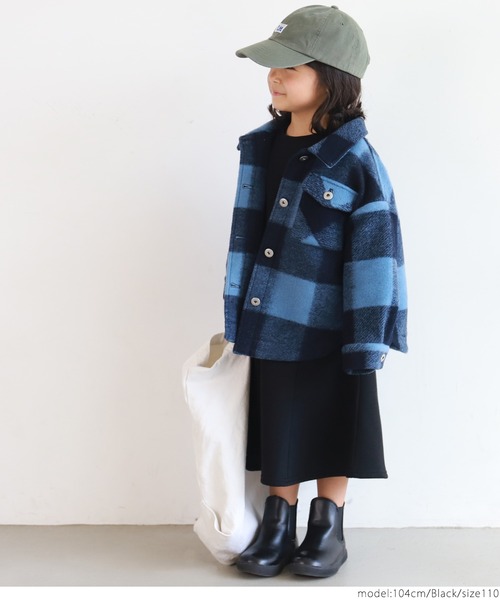 coca（coca）（コカ）の「キッズ 親子お揃い 裏起毛 Aライン ワンピース（ワンピース・キッズ・チャコールグレー/ブラック・100/110/120/130）」の18枚目の写真