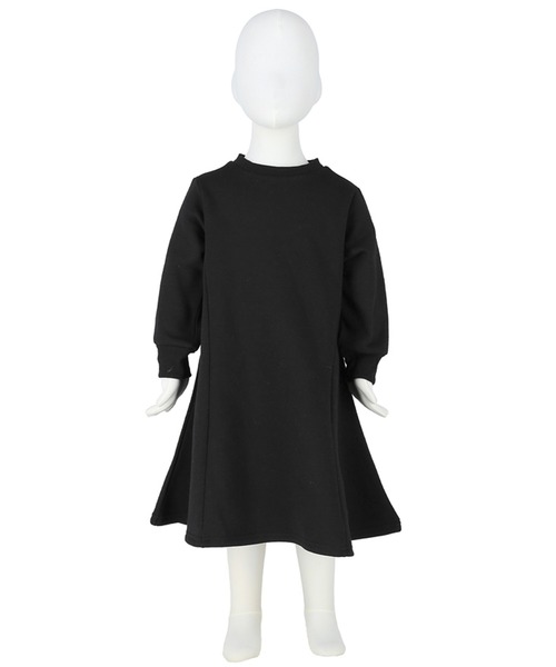 coca（coca）（コカ）の「キッズ 親子お揃い 裏起毛 Aライン ワンピース（ワンピース・キッズ・チャコールグレー/ブラック・100/110/120/130）」の10枚目の写真