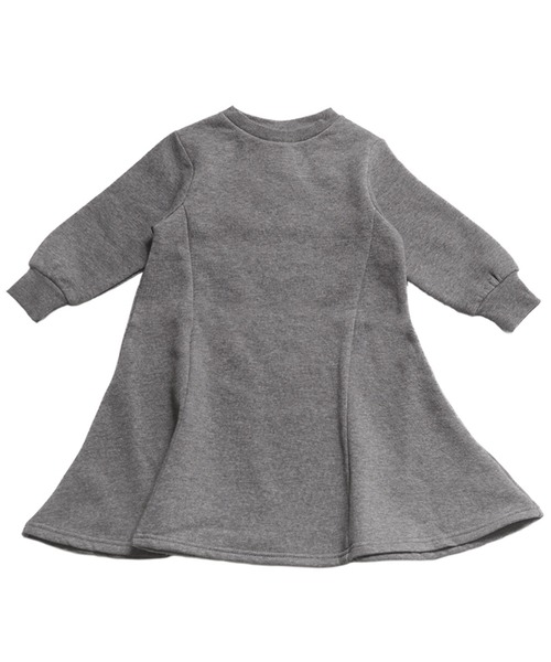 coca（coca）（コカ）の「キッズ 親子お揃い 裏起毛 Aライン ワンピース（ワンピース・キッズ・チャコールグレー/ブラック・100/110/120/130）」の12枚目の写真