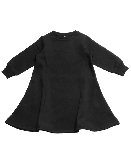 coca（coca）（コカ）の「キッズ 親子お揃い 裏起毛 Aライン ワンピース（ワンピース・キッズ・チャコールグレー/ブラック・100/110/120/130）」の11枚目の写真