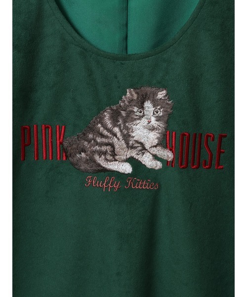 PINK HOUSE キティーズ・ブラザーズ刺繍起毛スエードジャンパースカート PINK HOUSE（ピンクハウス）の「キティーズ・ブラザーズ刺繍起毛