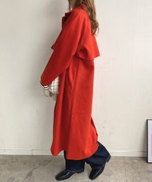 フェイクウールケープ付スタンドカラーコート