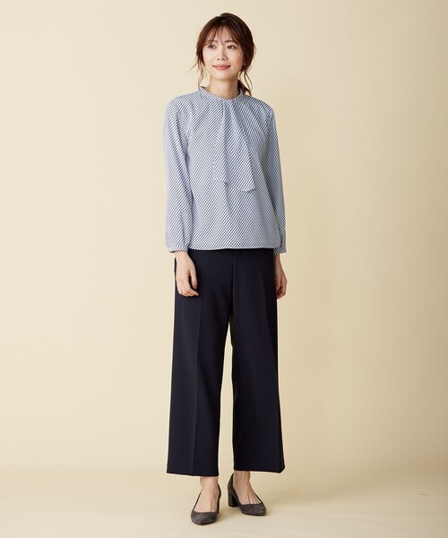 J.PRESS(ジェイプレス)の「幾何プリント ボウタイ カットソー(Tシャツ/カットソー・レディース・ピンク系5/サックスブルー系5・T13/T15)」の5枚目の写真