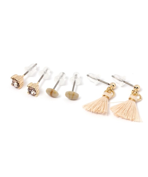 niko and...（ニコアンド）の「ミニタッセルセットピアス（ピアス（両耳用）・レディース・オレンジ/ブラウン/グリーン/アイボリー・0）」の3枚目の写真