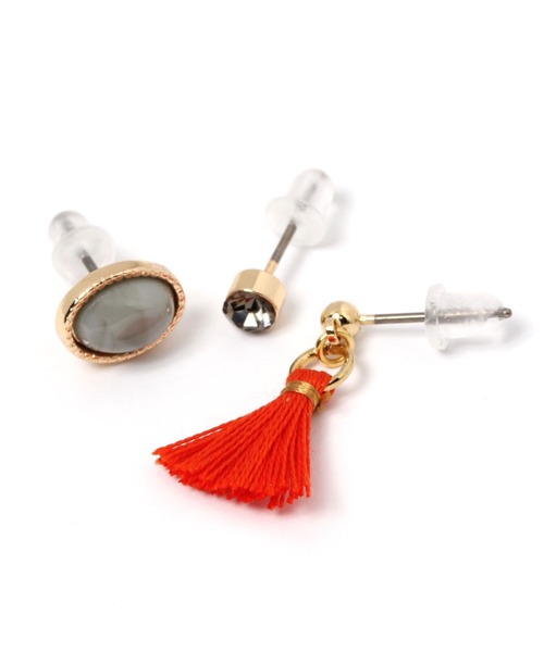 niko and...（ニコアンド）の「ミニタッセルセットピアス（ピアス（両耳用）・レディース・オレンジ/ブラウン/グリーン/アイボリー・0）」の8枚目の写真