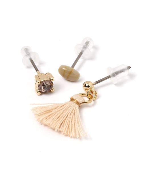 niko and...（ニコアンド）の「ミニタッセルセットピアス（ピアス（両耳用）・レディース・オレンジ/ブラウン/グリーン/アイボリー・0）」の6枚目の写真