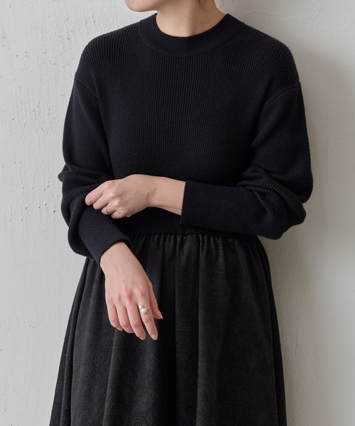 BEARDSLEY（ビアズリー）の「リブニットコンビジャカードワンピース（ワンピース・レディース・ブラック・FREE）」の2枚目の写真