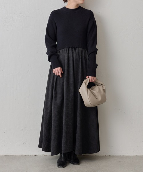 BEARDSLEY（ビアズリー）の「リブニットコンビジャカードワンピース（ワンピース・レディース・ブラック・FREE）」の3枚目の写真