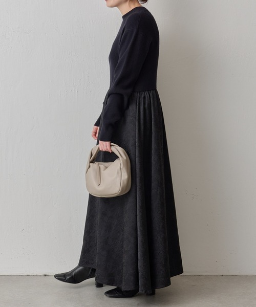 BEARDSLEY（ビアズリー）の「リブニットコンビジャカードワンピース（ワンピース・レディース・ブラック・FREE）」の7枚目の写真