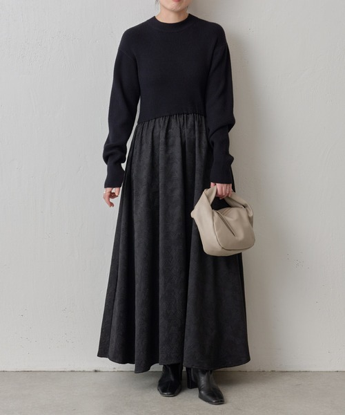 BEARDSLEY（ビアズリー）の「リブニットコンビジャカードワンピース（ワンピース・レディース・ブラック・FREE）」の11枚目の写真