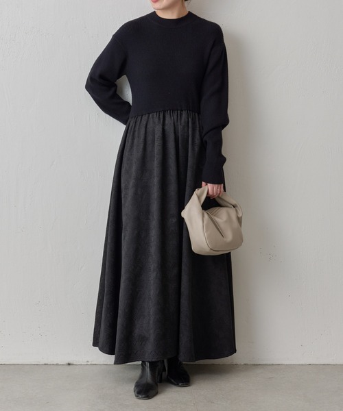 BEARDSLEY（ビアズリー）の「リブニットコンビジャカードワンピース（ワンピース・レディース・ブラック・FREE）」の13枚目の写真