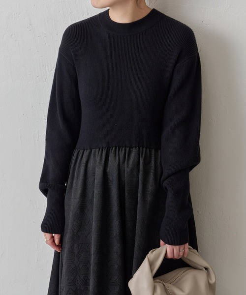 BEARDSLEY（ビアズリー）の「リブニットコンビジャカードワンピース（ワンピース・レディース・ブラック・FREE）」の15枚目の写真