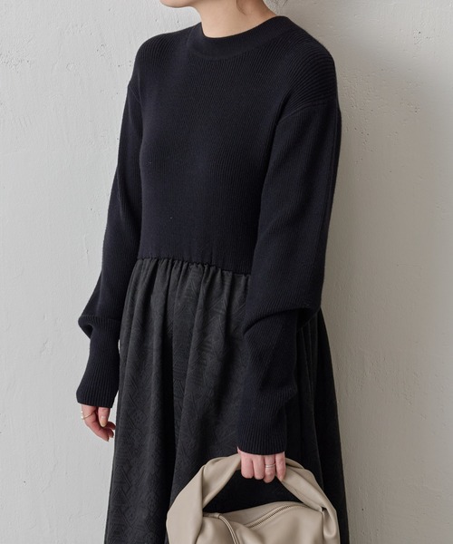 BEARDSLEY（ビアズリー）の「リブニットコンビジャカードワンピース（ワンピース・レディース・ブラック・FREE）」の16枚目の写真