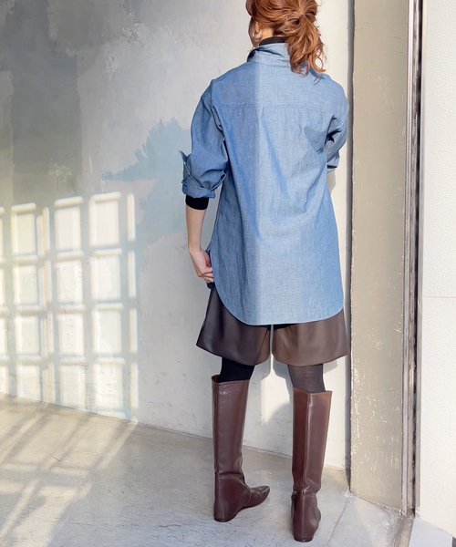 Spick & Span（スピックアンドスパン）の「フェイクレザーショートパンツ（その他パンツ・レディース・ブラウン/ブラック・36/38）」の15枚目の写真