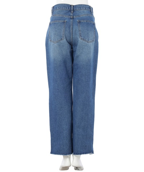 Edit Sheen（エディットシーン）の「裾前後差ストレートデニム（デニムパンツ・レディース・インディゴブルー/ブルー・S/M/L）」の7枚目の写真