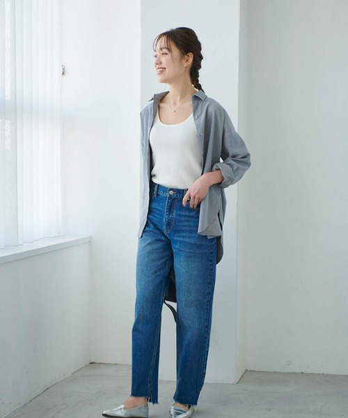 Edit Sheen（エディットシーン）の「裾前後差ストレートデニム（デニムパンツ・レディース・インディゴブルー/ブルー・S/M/L）」の22枚目の写真