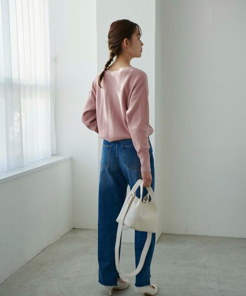 Edit Sheen（エディットシーン）の「裾前後差ストレートデニム（デニムパンツ・レディース・インディゴブルー/ブルー・S/M/L）」の19枚目の写真