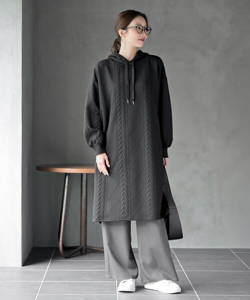 ケーブル柄パーカーワンピース（ワンピース）｜rps（アールピーエス