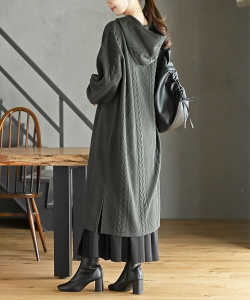 ケーブル柄パーカーワンピース（ワンピース）｜rps（アールピーエス