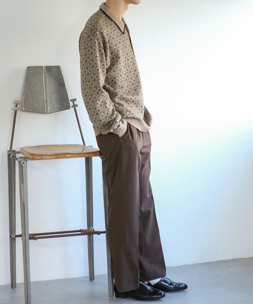 SENSE OF PLACE by URBAN RESEARCH（センスオブプレイスバイアーバンリサーチ）の「『ユニセックス』モノグラムジャガードニットポロシャツ（ポロシャツ・メンズ・ブラック/カーキ/ベージュ・MEDIUM/LARGE）」の16枚目の写真