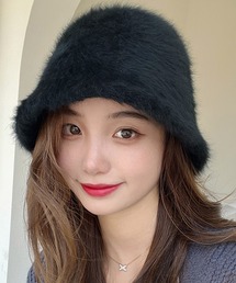 レディース ふわふわファー風バケットハット