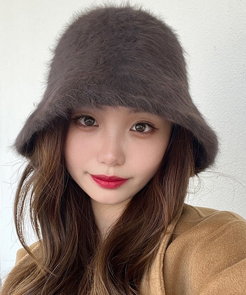 DAY CLOSET（デイ クローゼット）の「レディース ふわふわファー風バケットハット（ハット・レディース・モカ/カーキ/ホワイト/ダークブラウン/ベージュ/ブラック・ONE SIZE）」の12枚目の写真
