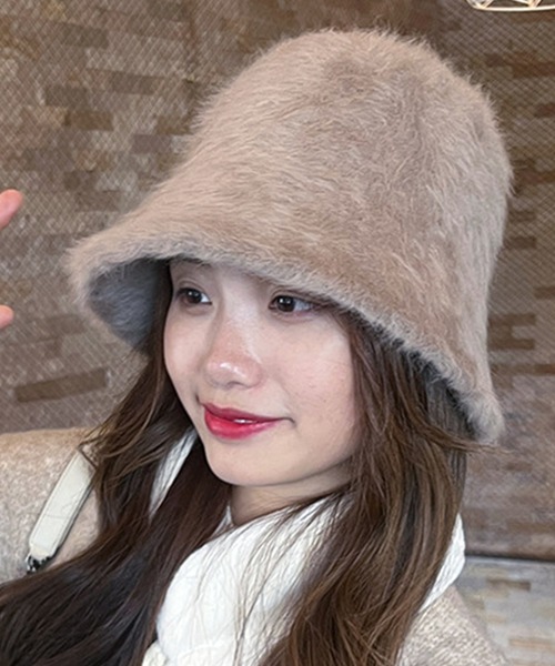DAY CLOSET（デイ クローゼット）の「レディース ふわふわファー風バケットハット（ハット・レディース・モカ/カーキ/ホワイト/ダークブラウン/ベージュ/ブラック・ONE SIZE）」の13枚目の写真