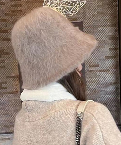 DAY CLOSET（デイ クローゼット）の「レディース ふわふわファー風バケットハット（ハット・レディース・モカ/カーキ/ホワイト/ダークブラウン/ベージュ/ブラック・ONE SIZE）」の16枚目の写真