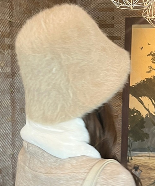 DAY CLOSET（デイ クローゼット）の「レディース ふわふわファー風バケットハット（ハット・レディース・モカ/カーキ/ホワイト/ダークブラウン/ベージュ/ブラック・ONE SIZE）」の18枚目の写真