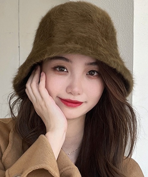 DAY CLOSET（デイ クローゼット）の「レディース ふわふわファー風バケットハット（ハット・レディース・モカ/カーキ/ホワイト/ダークブラウン/ベージュ/ブラック・ONE SIZE）」の20枚目の写真