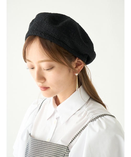 SNIDEL(スナイデル)の「ツイードベレー(ハンチング/ベレー帽・レディース・アイボリー/ブラック/ベージュ・FREE)」の10枚目の写真