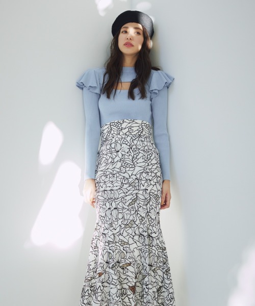 SNIDEL(スナイデル)の「ツイードベレー(ハンチング/ベレー帽・レディース・アイボリー/ブラック/ベージュ・FREE)」の4枚目の写真