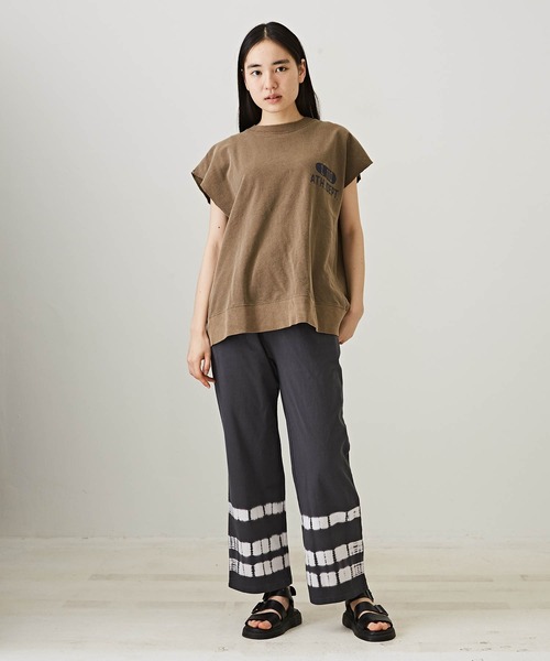 TOBILA(トビラ)の「絞り染め天竺イージーパンツ(その他パンツ・レディース・スミクロ/ベージュ/パープル・M)」の6枚目の写真