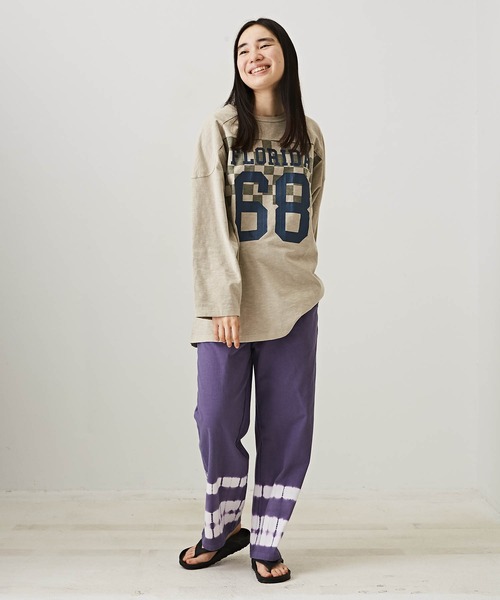 TOBILA(トビラ)の「絞り染め天竺イージーパンツ(その他パンツ・レディース・スミクロ/ベージュ/パープル・M)」の13枚目の写真