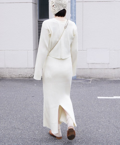 Fashion Letter（ファッションレター）の「12G ナローニットロングスカート（スカート・レディース・レッド系その他/ブラック/オフホワイト/ベージュ系その他/グリーン・M）」の11枚目の写真