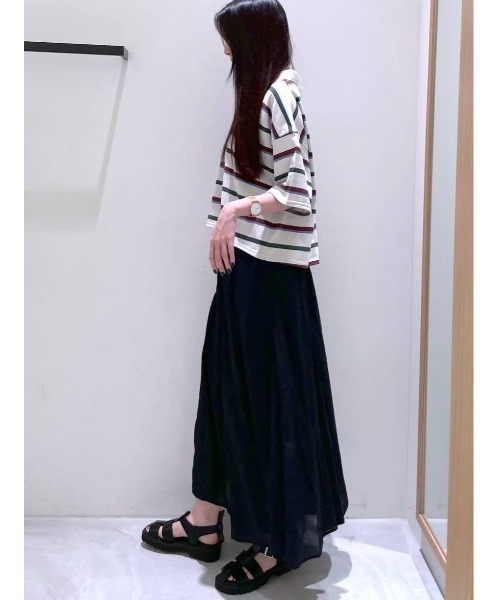 BAYFLOW（ベイフロー）の「マルチボーダーポロTシャツ（ポロシャツ・レディース・ネイビー/オフホワイト/ライトグレー・FREE）」の11枚目の写真