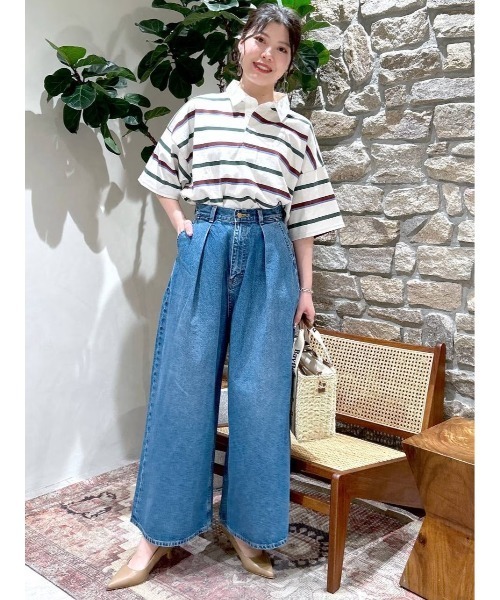 BAYFLOW（ベイフロー）の「マルチボーダーポロTシャツ（ポロシャツ・レディース・ネイビー/オフホワイト/ライトグレー・FREE）」の12枚目の写真