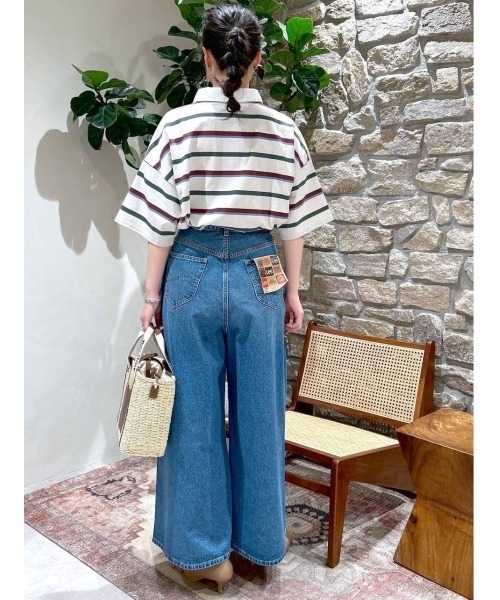 BAYFLOW（ベイフロー）の「マルチボーダーポロTシャツ（ポロシャツ・レディース・ネイビー/オフホワイト/ライトグレー・FREE）」の13枚目の写真