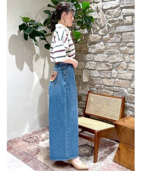 BAYFLOW（ベイフロー）の「マルチボーダーポロTシャツ（ポロシャツ・レディース・ネイビー/オフホワイト/ライトグレー・FREE）」の14枚目の写真