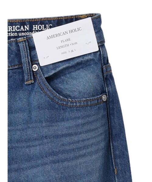 AMERICAN HOLIC(アメリカンホリック)の「フレアー切り替えデニム(+3cm)(デニムパンツ・レディース・ライトインディゴブルー・M/L/S)」の9枚目の写真