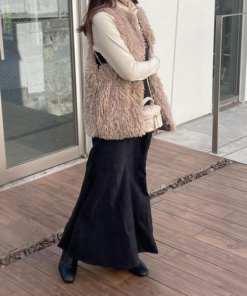 Lamoa（ラモア）の「Lamoa/マーメイド キャミワンピース（ワンピース・レディース・ブラウン/ベージュ/ブラック・MEDIUM）」の14枚目の写真