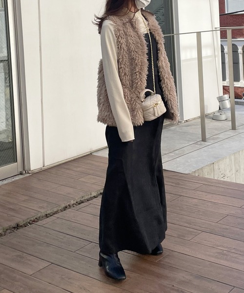 Lamoa（ラモア）の「Lamoa/マーメイド キャミワンピース（ワンピース・レディース・ブラウン/ベージュ/ブラック・MEDIUM）」の16枚目の写真