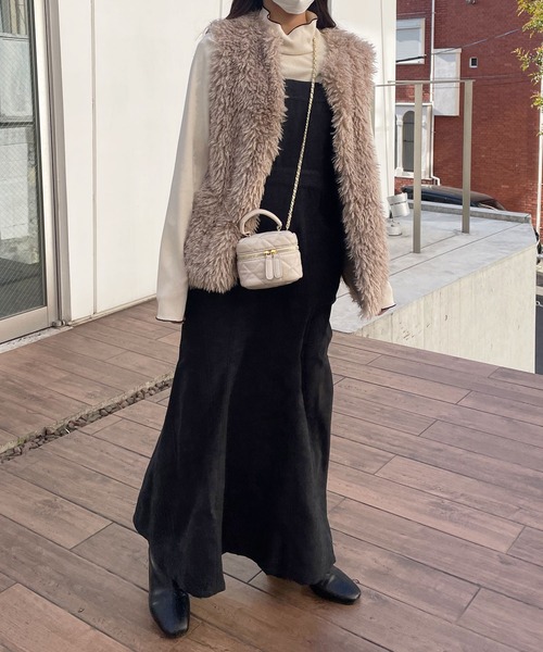 Lamoa（ラモア）の「Lamoa/マーメイド キャミワンピース（ワンピース・レディース・ブラウン/ベージュ/ブラック・MEDIUM）」の18枚目の写真