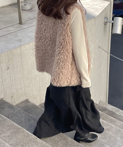 Lamoa（ラモア）の「Lamoa/マーメイド キャミワンピース（ワンピース・レディース・ブラウン/ベージュ/ブラック・MEDIUM）」の8枚目の写真