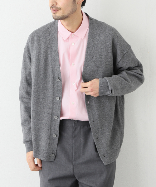 ATON(エイトン)の「【ATON/エイトン】 WOOL WASHI OVERSIZED CARDIGAN(カーディガン/ボレロ・メンズ・チャコールグレー/ネイビー・4/6)」の3枚目の写真